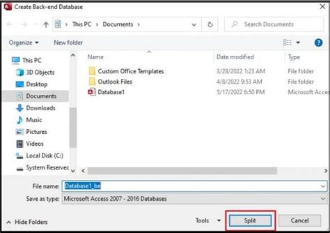 How To Split Microsoft Access Database