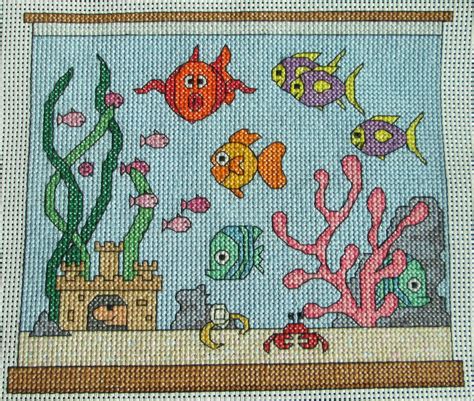 Cross Stitch Pattern Mouse Pad Aquarium