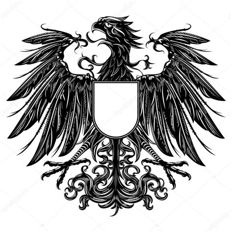 Descargar Águila estilo heráldico aislado en blanco Ilustración de stock Desain vektor