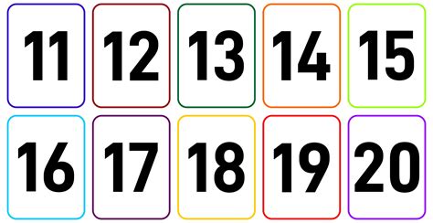 Numbers Flashcards 1 20 The Teaching Aunt Number Flash Cards Printable 1 20 Flashcards Showy