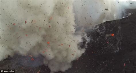 Erupting Volcano Captured Close Up By Drone Daily Mail Online