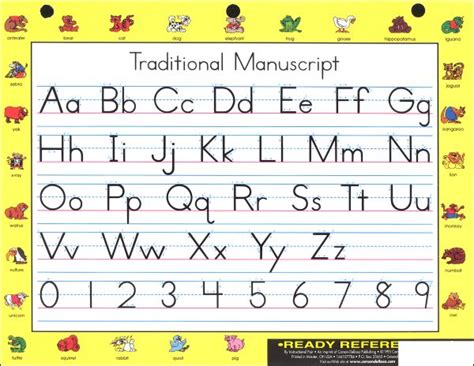 Traditional Manuscript And Traditional Cursive Ready Reference Carson