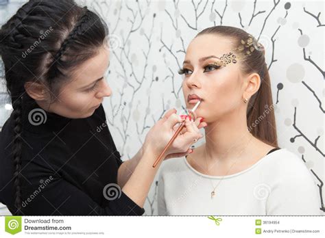 Makeup Stock Photo Image Of Blond Cosmetics Application 36194954