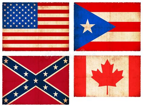 Set Of Flags From North America 1 Stock Illustration Illustration Of