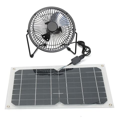 Buy 6 Inch Black Solar Panel Powered Usb 10w Fan