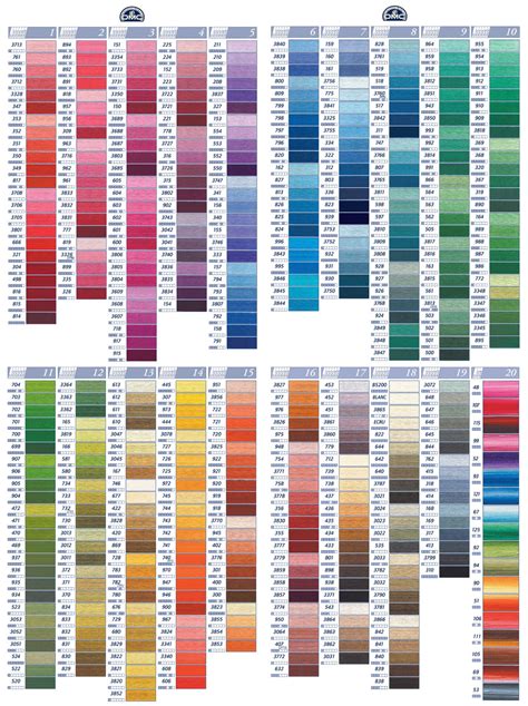 Dmc Floss Color Chart By Name