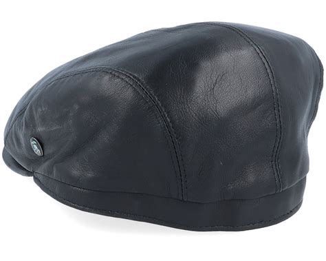 M22 Leather Black Flat Cap City Sport Caps