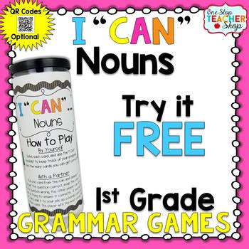 To form a possessive, we add an apostrophe and s at the end of the noun. 1st Grade Nouns Game FREE | I CAN Grammar Games by One ...