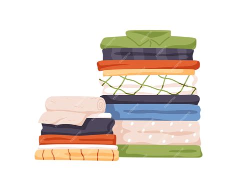 Premium Vector Stack Of Neat And Clean Clothes Pile Of Neatly Folded
