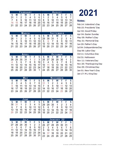 2021 And 2021 Fiscal Calendar Printable Free Letter Templates