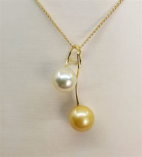 9 7x11mm White And Golden South Sea Pearls 18 Karaat Goud Catawiki