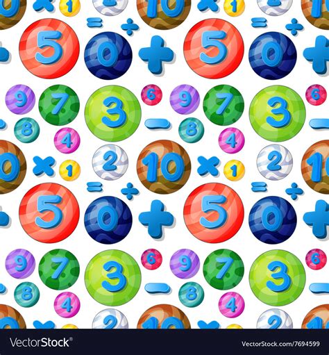 Seamless Numbers In Round Bubbles Royalty Free Vector Image