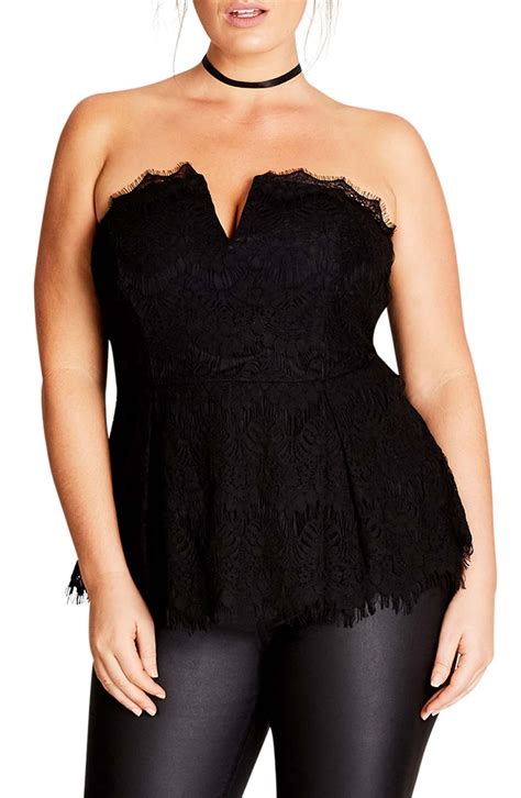 Deep V Strapless Lace Corset Top Main Color 001 Dress Plus Size Plus Size Dresses Plus Size