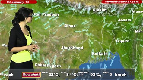 Check weather forecast in delhi for next 15 days, rain forcast and temperature on times of india; Skymet Weather Report - India January 09, 2013 - YouTube