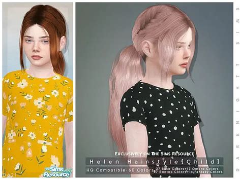 Helen Hairstyle For Child By Darknightt The Sims Resource Sims 4 Hairs