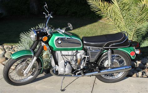 Talkgold knows how to save money. 1973 R75/5 BMW Motorcycle Green Toaster Tank