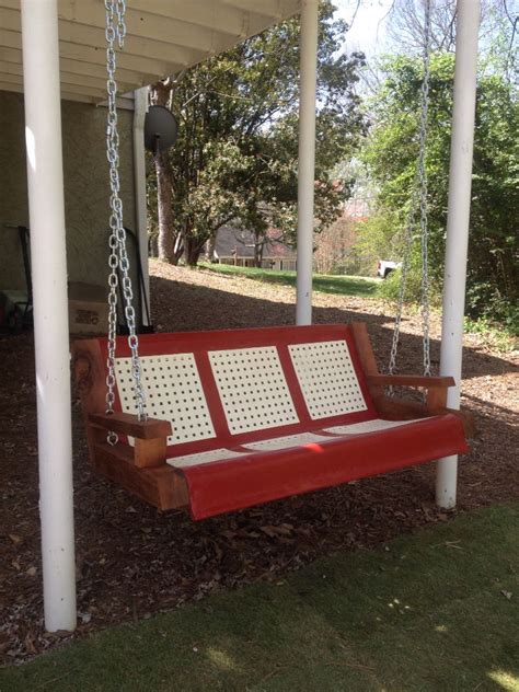 1950s Glider Turned Into A Swing Under The Deck Diy House Projects