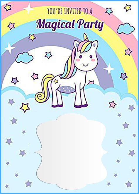 Fill In Unicorn Printable Birthday Invitation Milasdeezigns Free