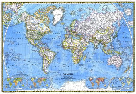 The World 1981 Wall Map By National Geographic