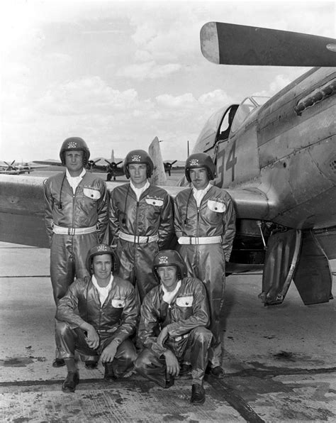 The Red Devils F 51 Aerobatic Team At Las Vegas Afb In 1949 Kneeling