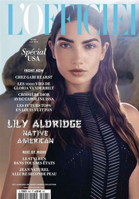 Lily Aldridge Lofficiel Paris Magazine Cover August 2015