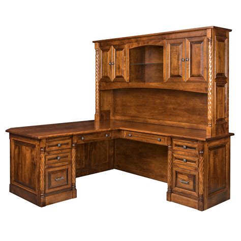 Qw Amish Kincaid L Shape Desk With Optional Hutch Quality Woods