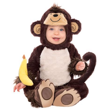 Baby Monkey Jungle George Fur Costume Onsie Toddler Outfit Halloween