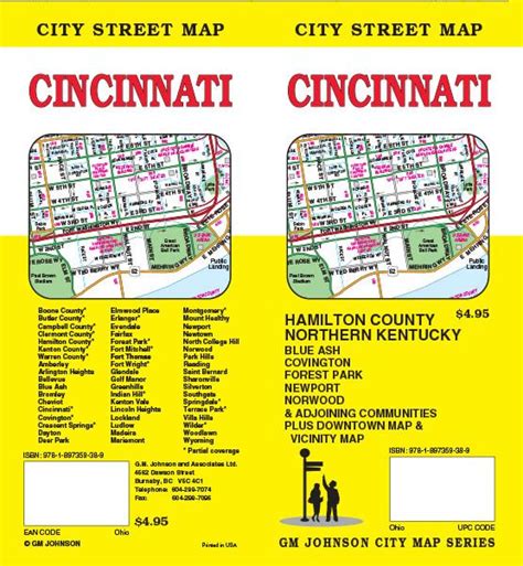 Cincinnati Ohio Street Map Gm Johnson Maps