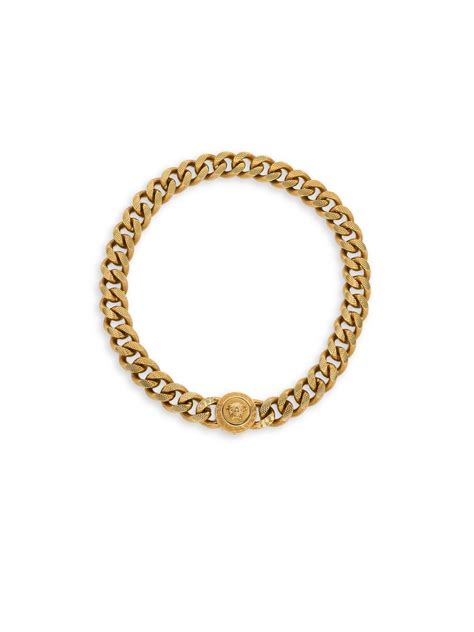 Versace Collana Metallo Chain Necklace In Gold Metallic For Men Lyst