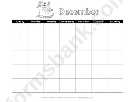 December Weekly Calendar Template Printable Pdf Download