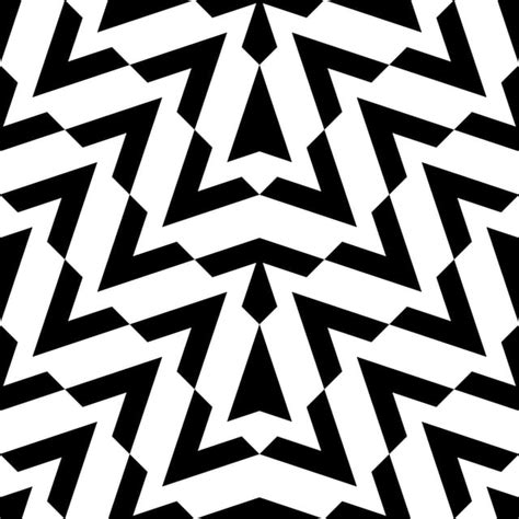 Chevron Geometric Pattern In Black And White Colors Abstract Seamless