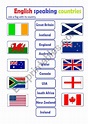 English Speaking Countries - join a flag to its country ...