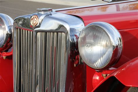 1948 Mg Tc Sport Roadster Red Classic Old Retro Vintage