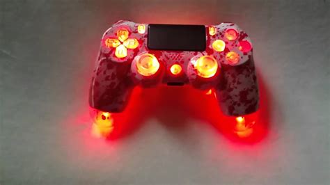 Custom Ps4 Controller Finished Red Leds Custom Paint Job And Scuf