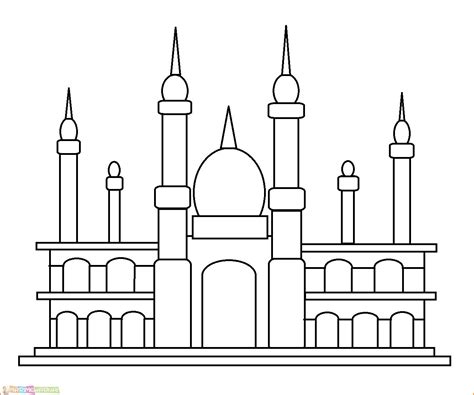gambar masjid  lomba mewarnai anak tk  lomba
