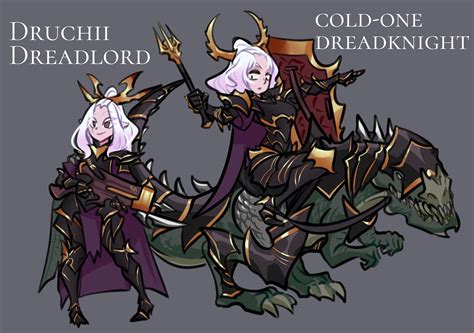 Dreadlord Wh Fb Cold One Knights Dark Elves Centurii Chan