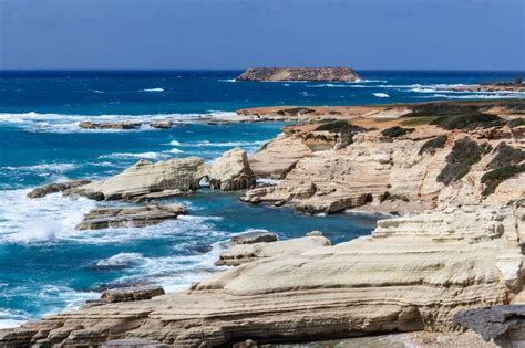 The Coastline Of Beautiful Beach On Mediterranean Sea Cyprus Stock