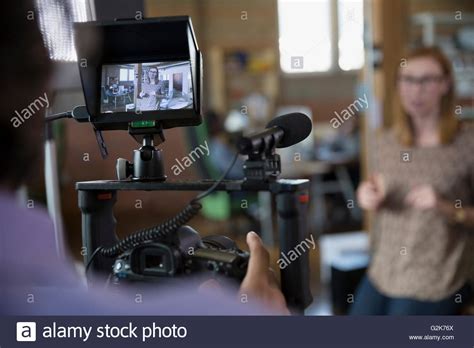 Cameraman Filming Tutorial Stock Photo Alamy