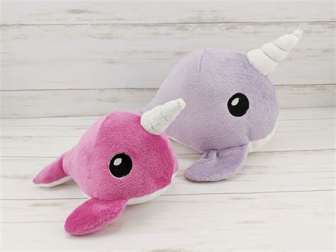 Custom Narwhal Plush Toy Baby Narwhal Softie 2 Sizes Available
