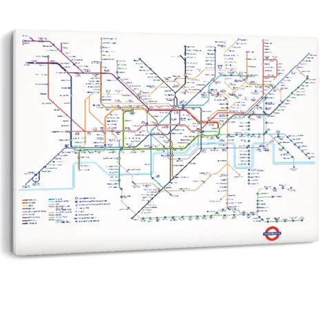 London Underground Tube Map Transport Premium Canvas Wall Art Picture