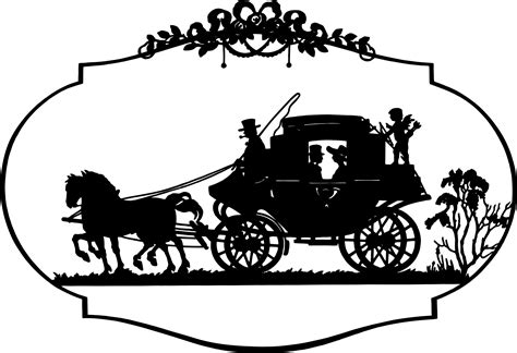 Clipart Vintage Horse And Carriage Silhouette