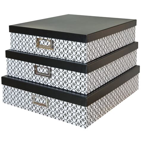 Soul And Lane Decorative Storage Cardboard Boxes Set Of 3 Modern