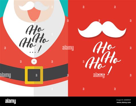 Santa Claus With Ho Ho Ho Text Greeting Cards Vector Illustration