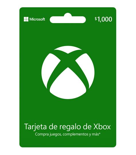 Microsoft Tarjeta De Regalo Xbox Live Spanish México 1000 Mxn El