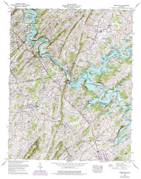 Boone Dam Topographic Map Tn Usgs Topo Quad 36082d4