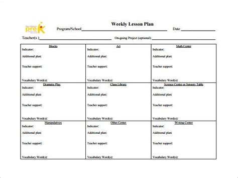 Weekly Lesson Plan Template 10 Free Word Excel Pdf Format Download