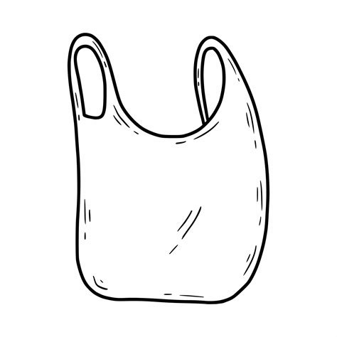 Plastic Shopping Bag Vector Doodle Illustration Hand Drawn Sketch