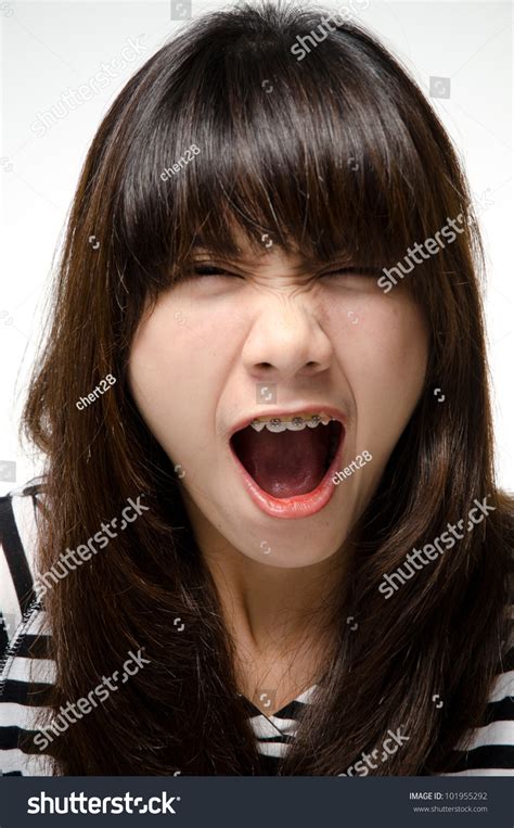 Asian Girl Screaming Stock Photo Shutterstock