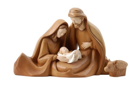 3d Merry Christmas Nativity Scene Mary And Joseph With The Newborn