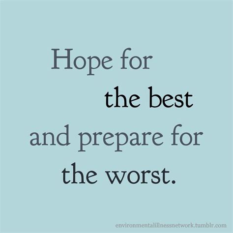 Hope For The Best And Prepare For The Worst Proverb Happy Quotes